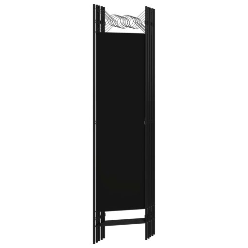 Sobna pregrada s 5 panela crna 200 x 180 cm - Slika 4