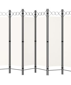 Sobna pregrada sa 6 panela bijela 240 x 180 cm