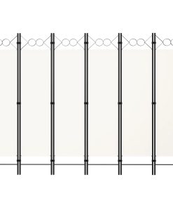 Sobna pregrada sa 6 panela bijela 240 x 180 cm