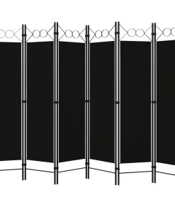Sobna pregrada sa 6 panela crna 240 x 180 cm