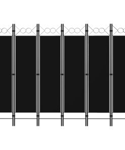 Sobna pregrada sa 6 panela crna 240 x 180 cm