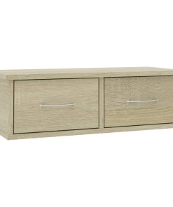 Zidna polica s ladicama boja hrasta 60x26x18