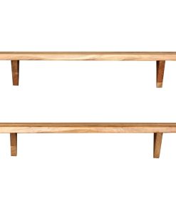 Zidne police od masivnog bagremovog drva 2 kom 90 x 20 x 16 cm