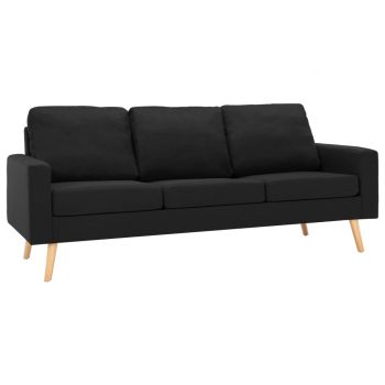 2-dijelni set sofa od tkanine crni