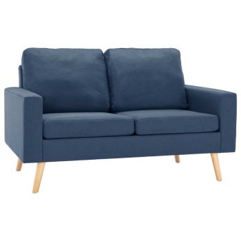 2-dijelni set sofa od tkanine plavi