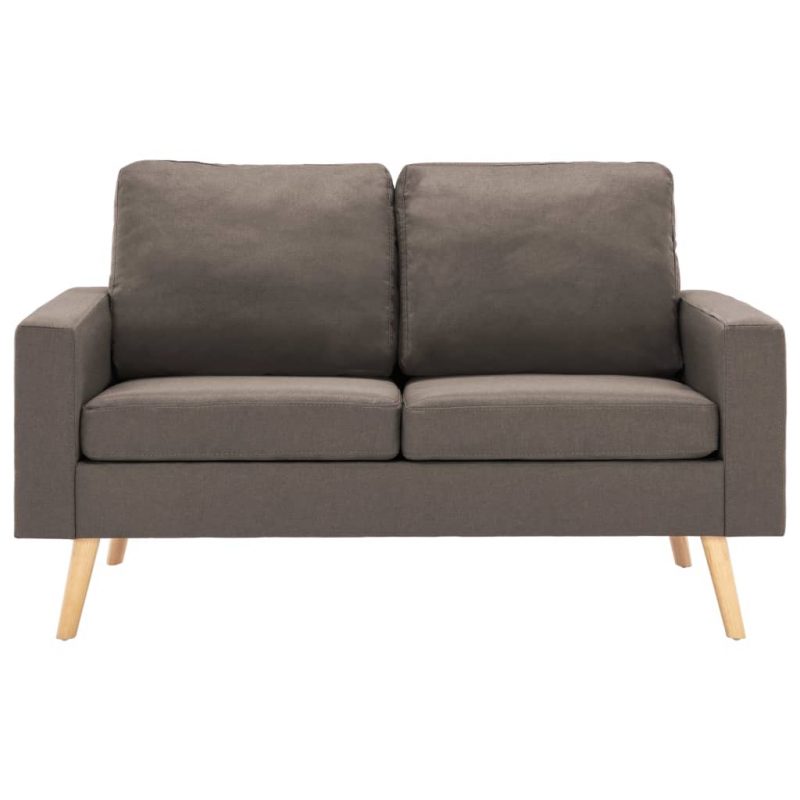 2-dijelni set sofa od tkanine smeđe-sivi - Image 3