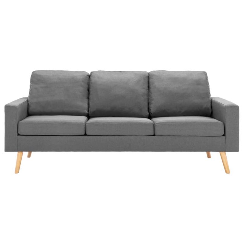 2-dijelni set sofa od tkanine svjetlosivi - Image 3