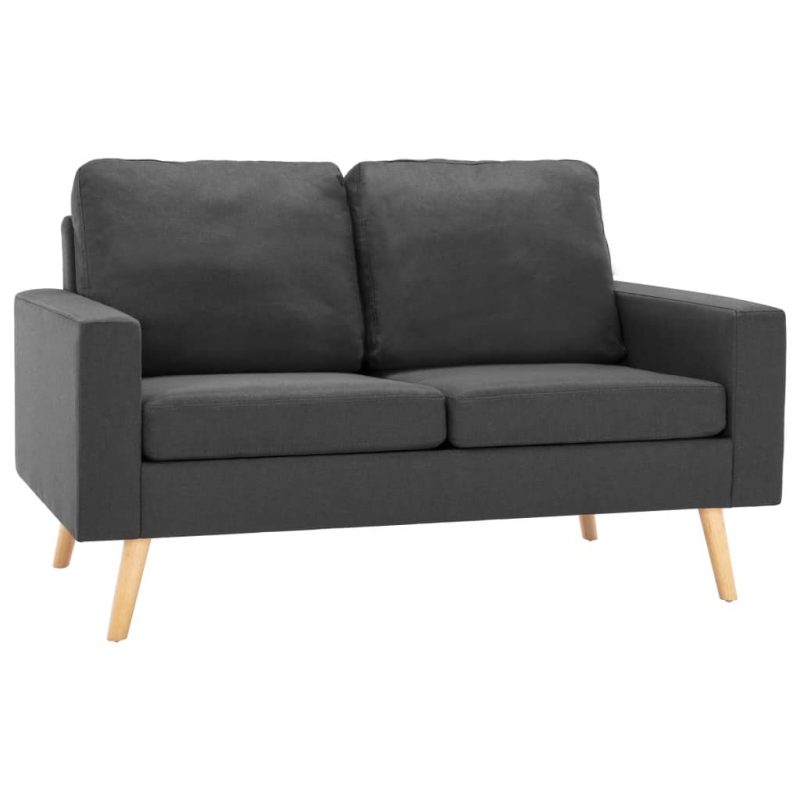 2-dijelni set sofa od tkanine tamnosivi