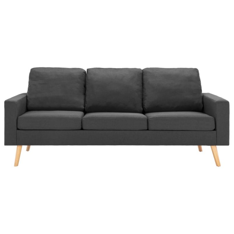 2-dijelni set sofa od tkanine tamnosivi - Image 3