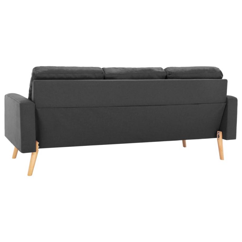 2-dijelni set sofa od tkanine tamnosivi - Image 4