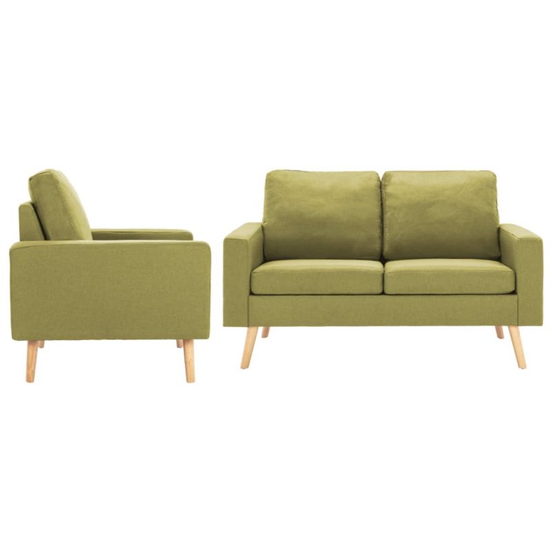 2-dijelni set sofa od tkanine zeleni