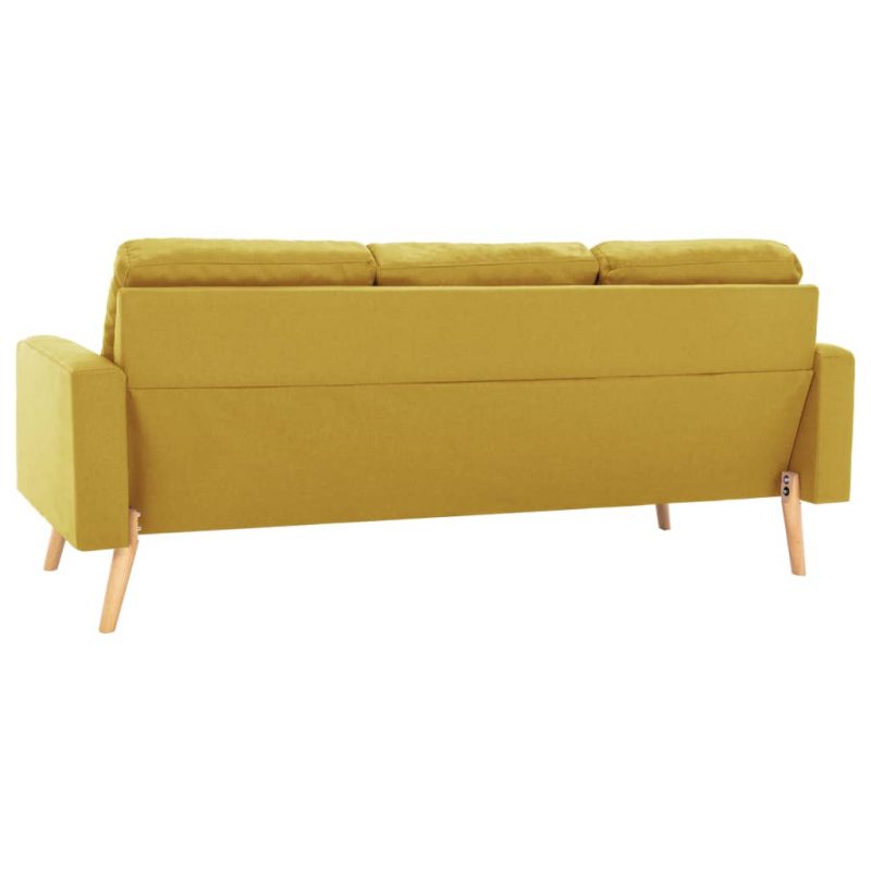 2-dijelni set sofa od tkanine žuti - Image 4