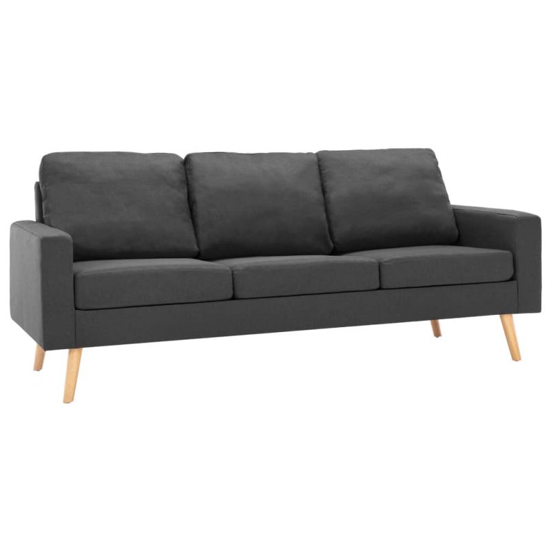 3-dijelni set sofa od tkanine tamnosivi