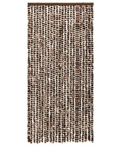 Zastor protiv insekata smeđe-bijeli 100 x 220 cm šenil