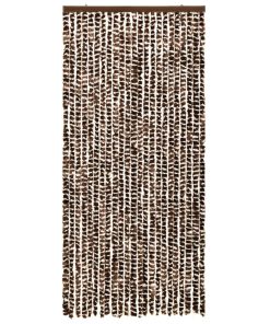 Zastor protiv insekata smeđe-bijeli 90 x 220 cm šenil
