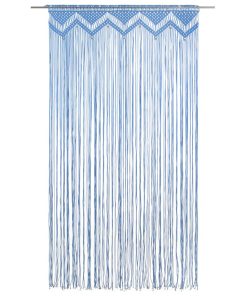 Zavjesa s makrameom plava 140 x 240 cm pamučna