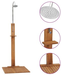 Vrtni tuš 75 x 75 x 210 cm od masivne tikovine