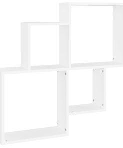 Kockaste zidne police bijele 80 x 15 x 78