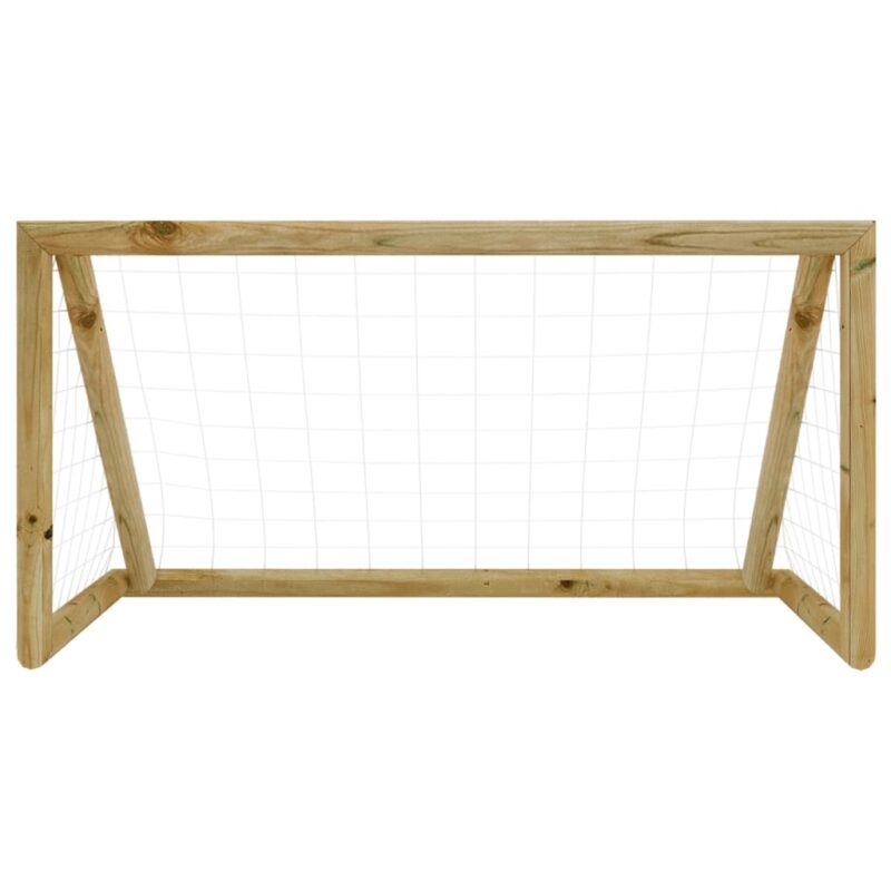 Nogometni gol s mrežom 120x80x60 cm od impregnirane borovine