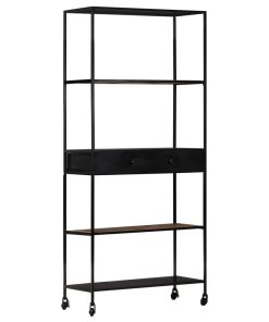 Ormarić za knjige 90x35x180 cm od grubog drva manga i željeza