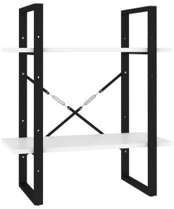 Ormarić za knjige s 2 razine bijeli 60 x 30 x 70 cm od iverice