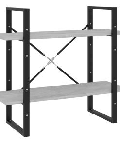 Ormarić za knjige s 2 razine boja betona 80x30x70 cm od iverice