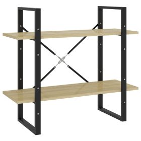 Ormarić za knjige s 2 razine boja hrasta 80x30x70 cm od iverice