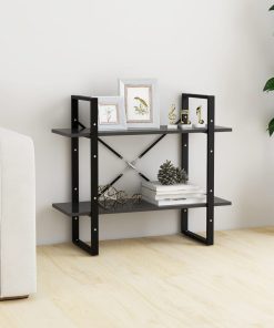 Ormarić za knjige s 2 razine sivi 80 x 30 x 70 cm od iverice