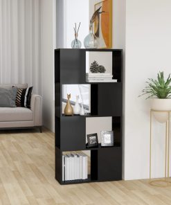 Ormarić za knjige / sobna pregrada sjajni sivi 60x24x124