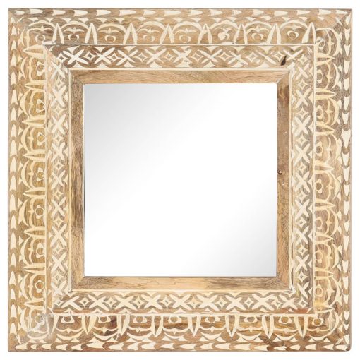 Ručno izrezbareno ogledalo 50 x 50 x 11 cm masivno drvo manga