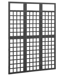 Sobna pregrada / rešetka s 3 panela od jelovine 121x180 cm crna