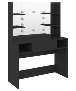 Stolić za šminkanje s LED svjetlima 100 x 40 x 135 cm MDF crni