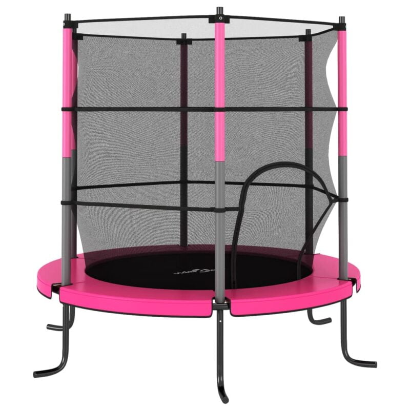 Trampolin sa sigurnosnom mrežom okrugli 140 x 160 cm ružičasti