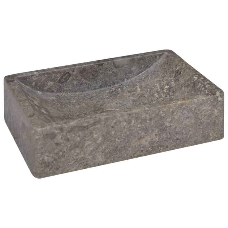 Umivaonik sivi 45 x 30 x 12 cm mramorni - Slika 4