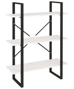 Ormarić za knjige s 3 razine bijeli 80x30x105 cm od borovine