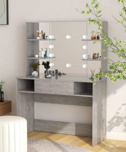 Stolić za šminkanje LED 100 x 40 x 135 cm MDF siva boja betona