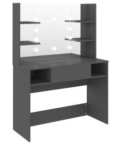 Stolić za šminkanje s LED svjetlima 100 x 40 x 135 cm MDF sivi