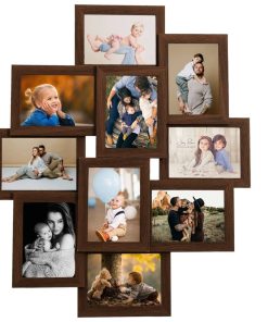 Okvir za 10 fotografija (13 x 18 cm) tamnosmeđi MDF