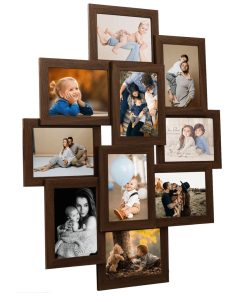 Okvir za 10 fotografija (13 x 18 cm) tamnosmeđi MDF