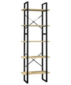 Ormarić za knjige s 5 razina 60 x 30 x 175 cm od borovine