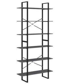 Visoki ormarić sivi 100 x 30 x 210 cm od masivne borovine