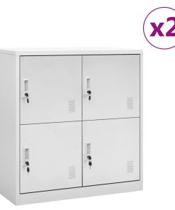 Ormarići s ključem 2 kom svjetlosivi 90 x 45 x 92