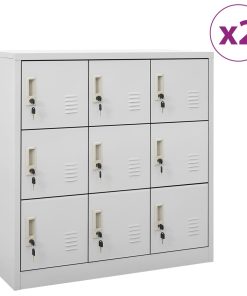 Ormarići s ključem 2 kom svjetlosivi 90 x 45 x 92