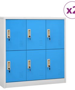 Ormarići s ključem 2 kom svjetlosivi/plavi 90x45x92