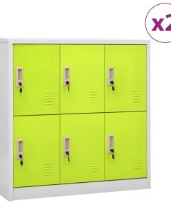 Ormarići s ključem 2 kom svjetlosivi/zeleni 90x45x92