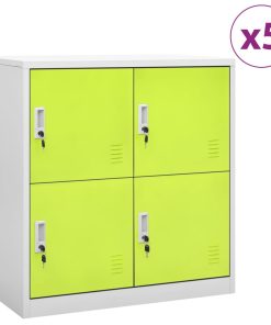 Ormarići s ključem 5 kom svjetlosivi/zeleni 90x45x92