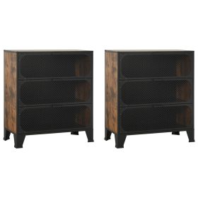 Ormarići za pohranu 2 kom rustično smeđi 72x36x82 cm metal/MDF