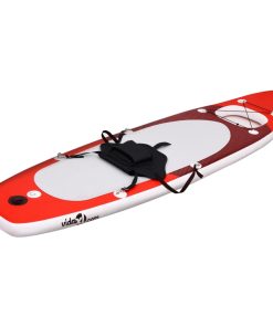 Set daske za veslanje stojeći na napuhavanje crveni 330x76x10cm