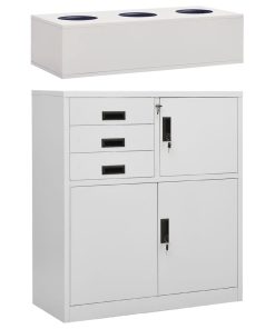 Uredski ormarić sa sadilicom svjetlosivi 90 x 40 x 125 cm čelični
