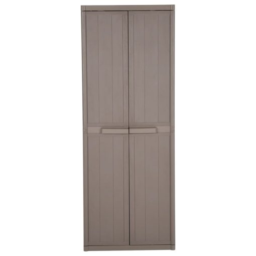 Vrtni ormarić za pohranu smeđi 65 x 45 x 172 cm PP ratan - Slika 4